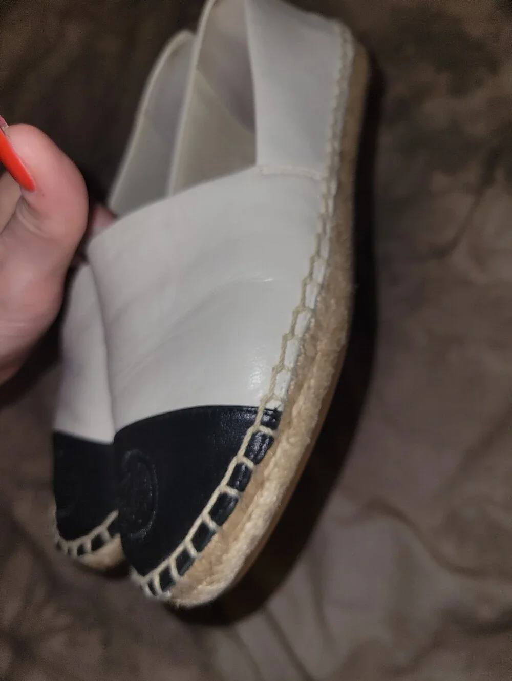 Tory Burch Colorblock Leather Toe Cap Espadrille Flats 6